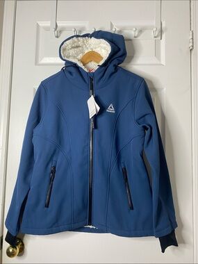 Reebok Women's Blue Puffer Jacket with Sherpa-Lined Hood #11